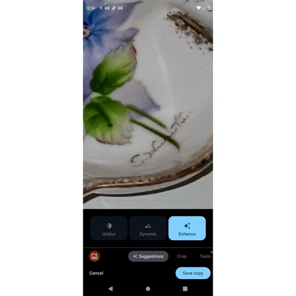 Vintage Hand-Painted Porcelain Floral Trinket Dish with Gold Trim - Picture 3 of 4